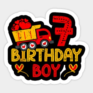 7Th Birthday Boy 7 Truck Dump Construction Birthday Boys Sticker